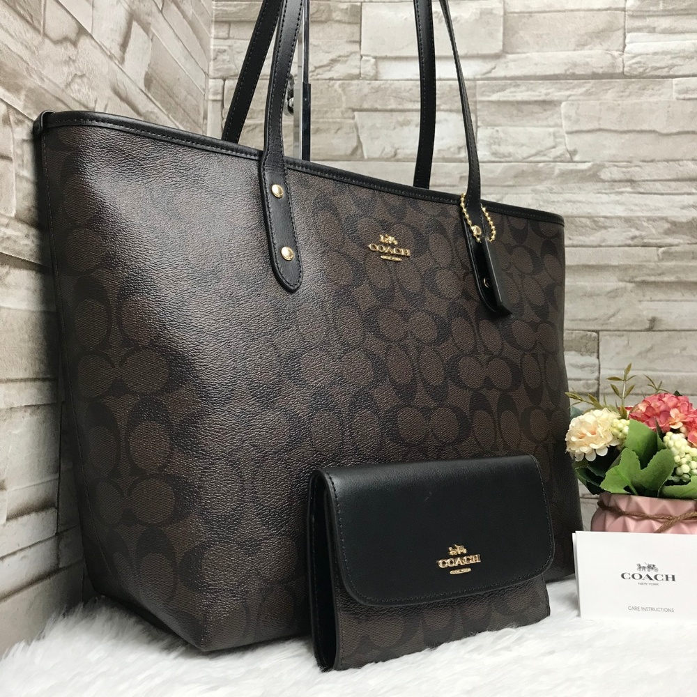 👜COACH SET🌺 CITY ZIP TOTE & WALLET - Picture 3 of 8